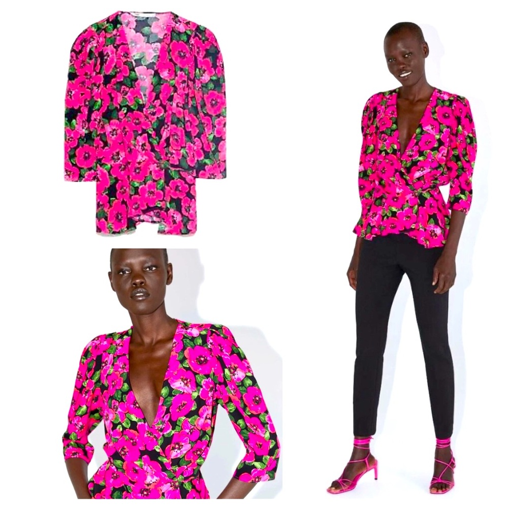 Zara Voluminous Printed Blouse
